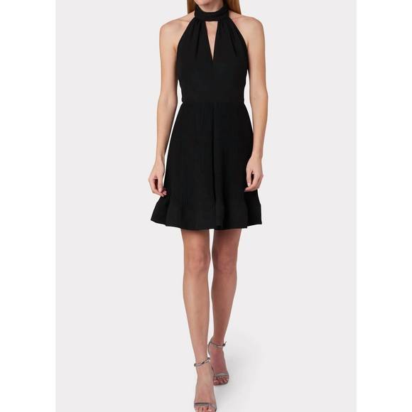 NEW MILLY libby pleated miini dress in black - Picture 1 of 3